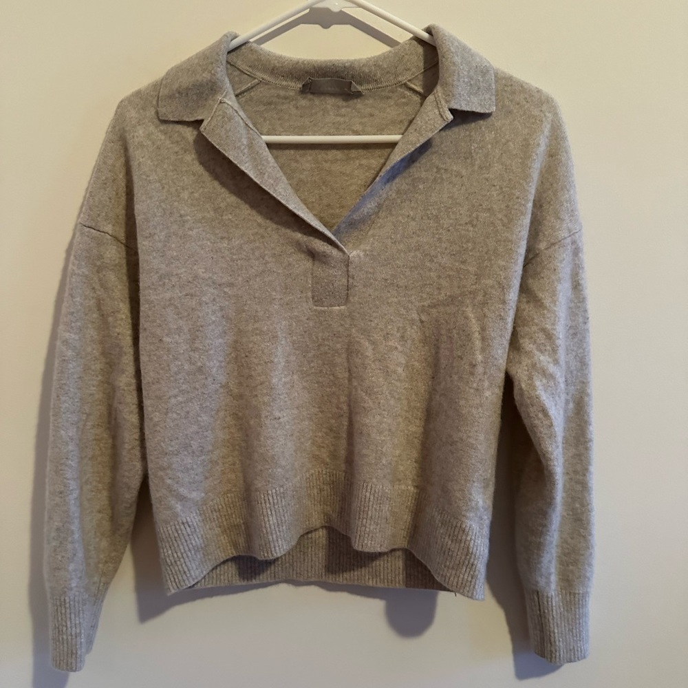 Everlane collared polo cashmere sweater